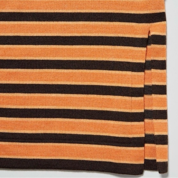 MARNI Uniqlo Women Merino Blend Striped Knitted Skirt Dark Brown M NWT - Picture 2 of 4